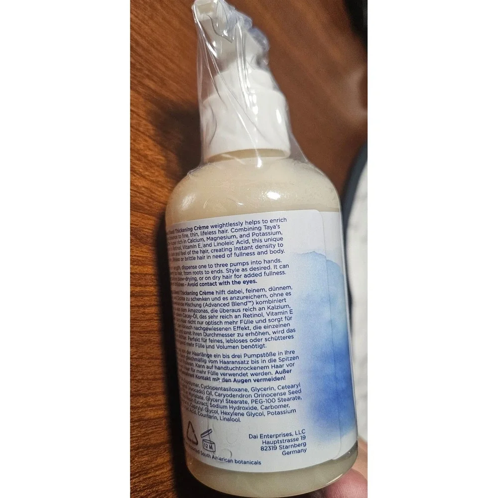 Taya Thickening Creme 6oz White Amazon White Clay Advanced Blend Cacay Oil NEW